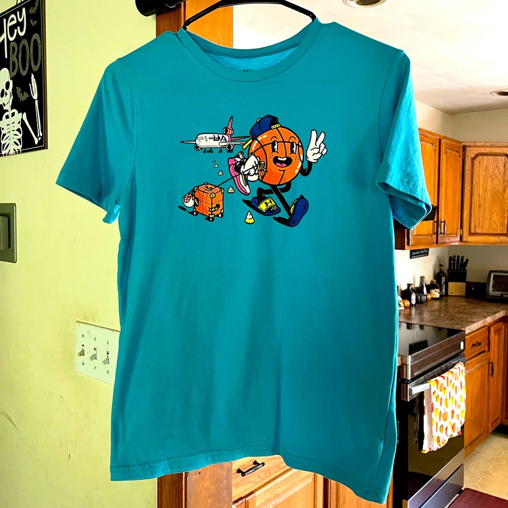 Under Armour blue funny basketball tee